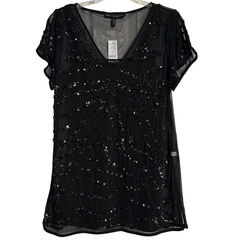 White House Black‎ Market Split Sleeve OTT Tunic Women's Medium NWT